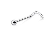 1mm Ball Silver Curved Nose Stud NSKB-59